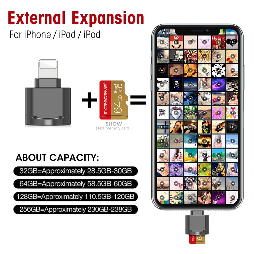 Verilux® Micro SD Card Reader for iPhone iPad, Micro SD/TF Card Reader Memory Card Reader for iPhone Plug and Play Card Reader for iPhone 13/12/Pro/11/X/XR/Max Verilux® Micro SD Card Reader for iPhone iPad, Micro SD/TF Card Reader Memory Card Reader for iPhone Plug and Play Card Reader for iPhone 13/12/Pro/11/X/XR/Max